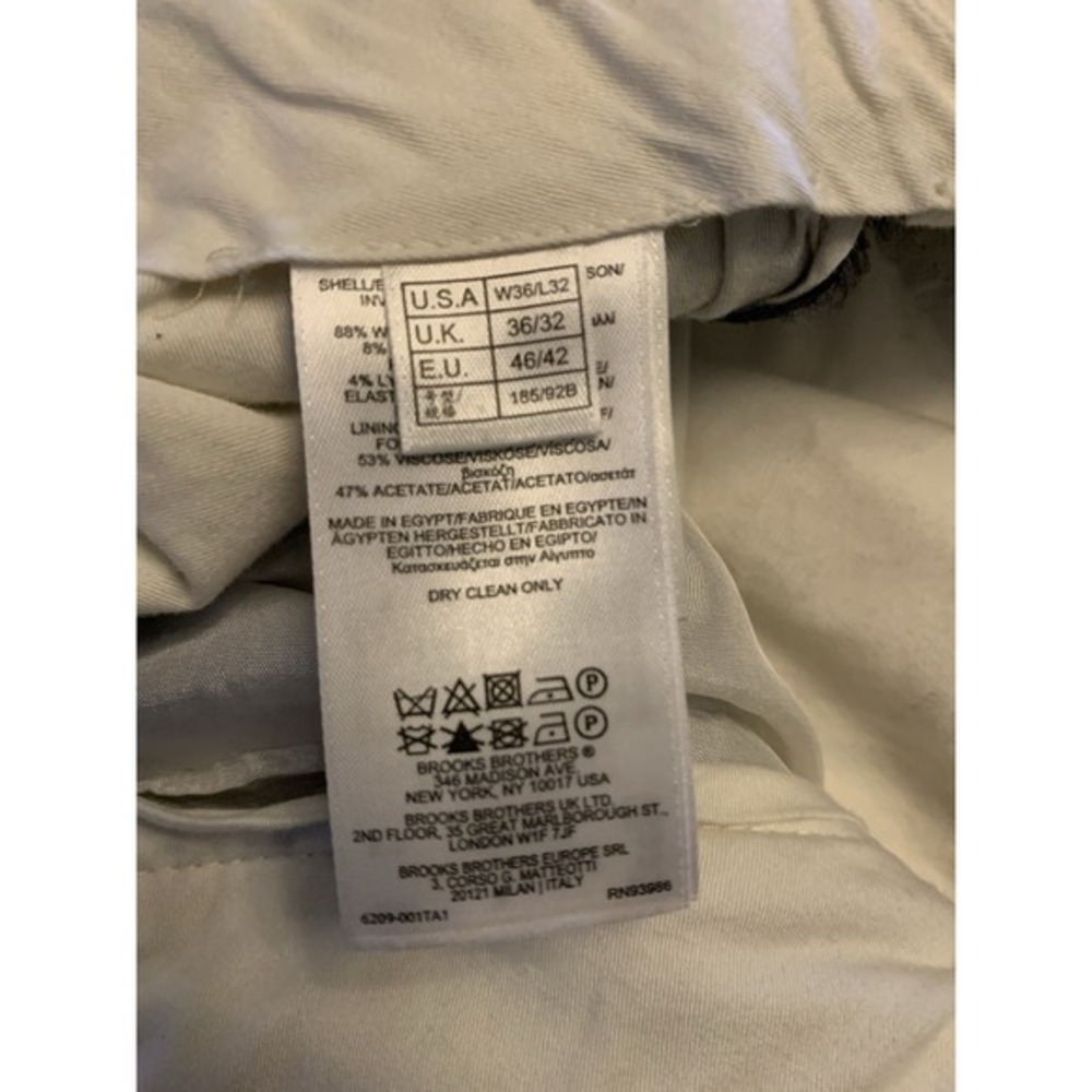 Brooks Brothers Men's Classic fit Dress Pants 34x30.5 Blue Wool blend - Picture 10 of 16